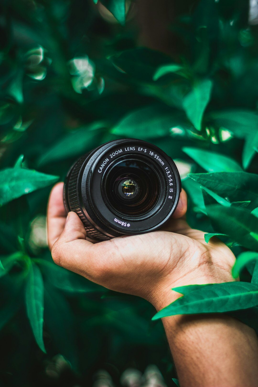 Documentary photographer holding a camera outdoors