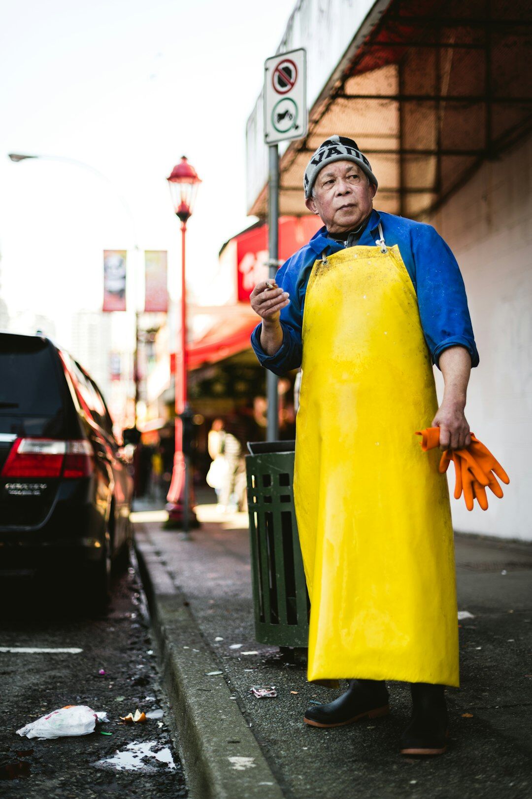 city street cleaner portrait