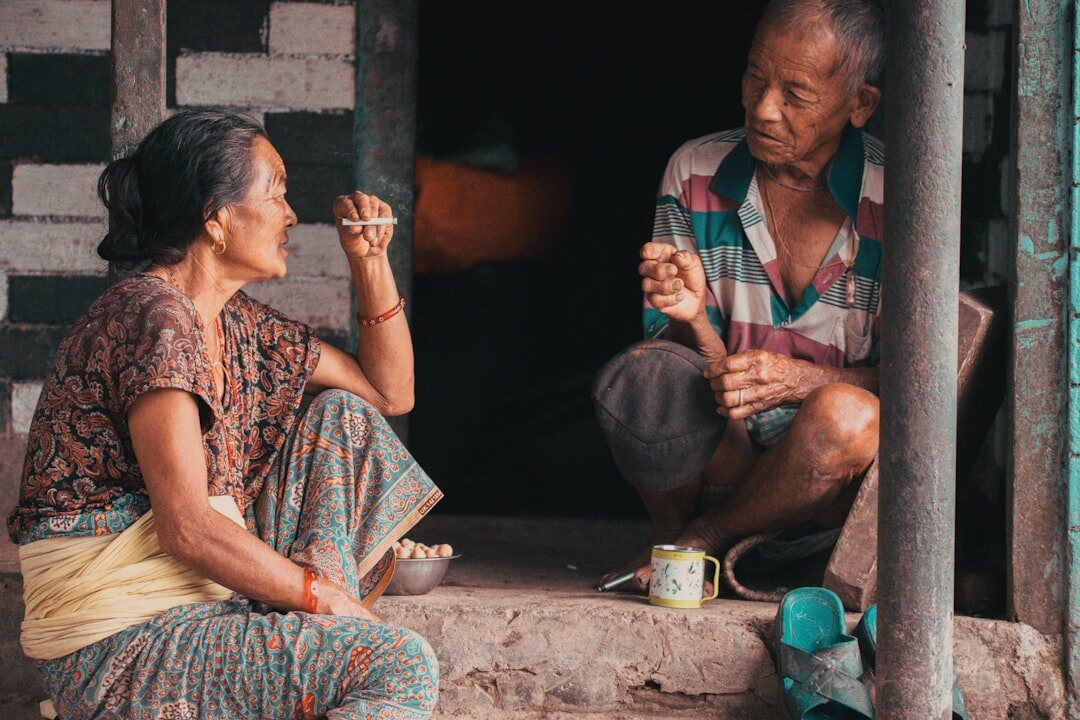 elderly woman telling story