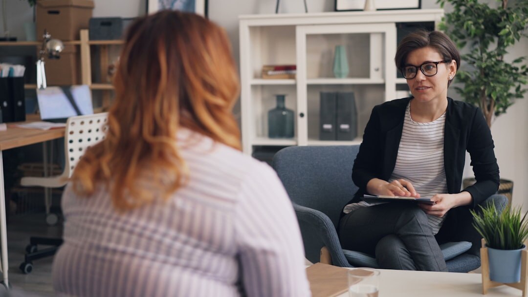 Elderly Danish woman being interviewed at home