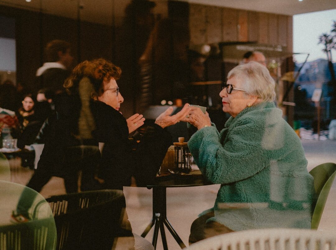 elderly woman telling story
